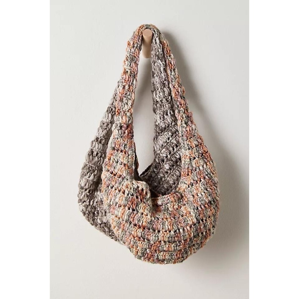 Free People Idle Hands Chunky Hobo Bag Multicolor Space Dye Slouchy Shoulder Bag